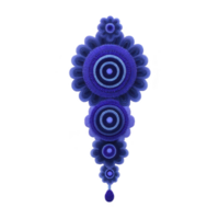 Vibrant, intricate mandala design in shades of blue and purple, featuring concentric circles and floral patterns, creating mesmerizing and symmetrical visual effect png