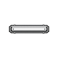 decorativo, retangular metal placa de identificação com Preto fronteira e dois montagem buracos em cada lado, adequado para marcação ou sinalização. Projeto é simples e elegante png