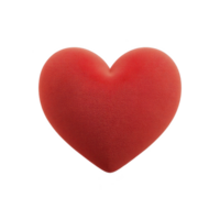 Vibrant red heart shaped object with textured surface, symbolizing love and affection. heart is isolated on transparency background, emphasizing its bold color and shape png