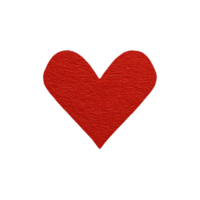Red textured heart shape on transparency background, symbolizing love and affection. simple design and vibrant color make it ideal for romantic themes or Valentine Day png