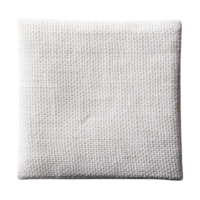 White textured fabric square, possibly cushion or pillow, is shown against plain background. fabric has woven pattern, giving it simple and clean appearance png