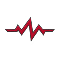 Red zigzag line resembling heartbeat or pulse symbol on transparency background, conveying energy and vitality. design is simple and bold, with modern aesthetic png