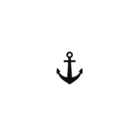 Simple black anchor icon is centered on transparency background, symbolizing stability and maritime themes. minimalist design conveys sense of calm and strength png