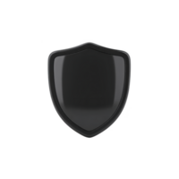 Sleek black shield with glossy finish, symbolizing protection and security. minimalist design emphasizes strength and defense, suitable for various digital or physical applications png