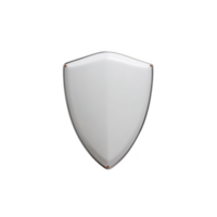 White shield with smooth surface and pointed bottom, symbolizing protection and security, is displayed against transparency background. minimalist design emphasizes strength and simplicity png