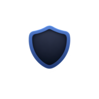 Blue and black shield icon symbolizes protection and security, often used in digital contexts to represent cybersecurity or privacy. sleek design conveys sense of modernity and reliability png