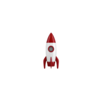 Red and white toy rocket ship with sleek design is centered on plain background, symbolizing adventure and exploration png