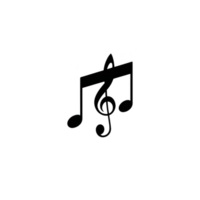 Black musical note and treble clef symbol are depicted on transparency background, representing music and melody. simple design conveys sense of harmony and rhythm png