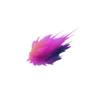 Vibrant, abstract splash of pink and purple hues creates dynamic and energetic visual effect, resembling comet or burst of color against transparency background png