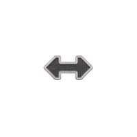 A metallic double arrow icon with textured surface on transparency background, symbolizing direction or navigation. design is sleek and modern, suitable for digital interfaces png