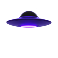 A glowing purple ufo with dome shaped top and circular base emits mysterious light, evoking sense of wonder and curiosity about extraterrestrial life png