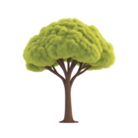 Lush green tree with thick canopy and sturdy brown trunk stands tall, symbolizing nature and growth. vibrant foliage creates sense of tranquility and life png