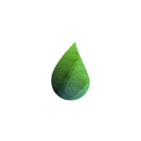 Vibrant green leaf shaped droplet with textured surface, symbolizing nature and freshness. gradient effect adds depth and dimension, creating sense of vitality and growth png