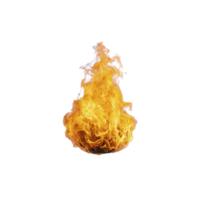 Vibrant, isolated flame with dynamic movement and bright orange hues, set against transparent background, creating striking visual effect png