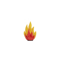 Vibrant illustration of stylized flame with red and yellow colors, symbolizing warmth and energy. design is simple and eye catching, perfect for representing fire or heat concepts png