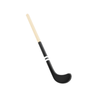 A black and beige hockey stick with curved blade, designed for playing ice hockey. stick features simple design with black shaft and beige handle, suitable for sports enthusiasts png