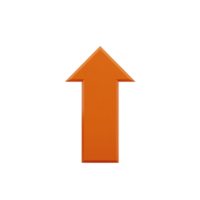 An orange arrow pointing upwards on transparency background, symbolizing direction and progress. arrow is bold and simple, conveying sense of movement and positivity png