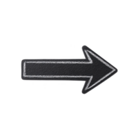 A black chalkboard arrow pointing right with white outline, symbolizing direction or movement. arrow is simple and bold, often used in educational or instructional contexts png