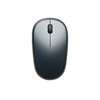 A sleek, modern wireless computer mouse with metallic finish, featuring scroll wheel and ergonomic design, ideal for office or home use png