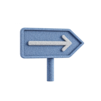 A blue textured right arrow sign with white arrow pointing right, isolated on transparency background. sign has simple, modern design png