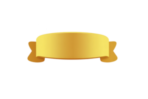 A golden ribbon banner with smooth gradient and elegant curves, perfect for adding touch of sophistication to designs or highlighting special text png