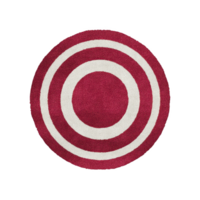 A round, red and white circular target design with concentric rings, resembling classic bullseye pattern. vibrant colors create striking visual effect png