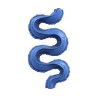 This features wavy, abstract blue shape resembling twisted ribbon or paint stroke. texture appears glossy and smooth, with vibrant blue color that stands out against background. form is dynamic png