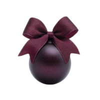 A shiny purple christmas ornament with large matching bow is displayed against plain background, evoking festive and elegant holiday atmosphere png