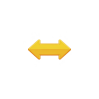 Bright yellow double arrow icon pointing left and right, symbolizing direction or choice. arrow is bold and stands out against plain background, conveying clarity and decision making png