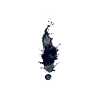 Dynamic splash of water forms exclamation mark, symbolizing excitement and energy. fluid motion and clear droplets create sense of movement and vitality png