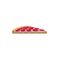 A slice of pepperoni pizza with golden crust and melted cheese, topped with vibrant red pepperoni slices, isolated on transparency background png