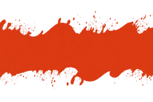 Vibrant red paint splash spreads dynamically across transparent background, creating energetic and artistic effect. splatter pattern adds sense of movement and creativity png