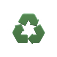 Green recycling symbol with three arrows forming triangle, representing sustainability and environmental conservation. icon emphasizes importance of recycling and eco friendly practices png