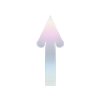 Gradient arrow pointing upwards with soft pastel color scheme, featuring shades of pink, blue, and white, creating modern and sleek design png