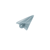 Shiny, metallic paper airplane icon with sleek design, symbolizing communication and technology. reflective surface adds modern touch, making it ideal for digital themes png