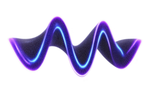 vibrante, abstrato 3d onda com brilhando roxa e azul matizes, exibindo futurista e dinâmico Projeto. suave curvas e luminoso cores crio sentido do movimento e energia png