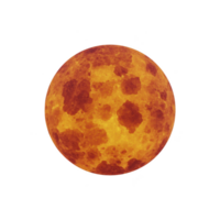 Vibrant, orange full moon with textured surface resembling harvest moon, set against plain background. image captures celestial beauty and warm glow of moon png