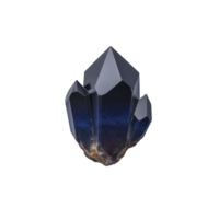 Striking blue crystal with sharp, angular facets and glossy surface, set against transparency background, exudes sense of mystery and elegance png