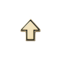 Gold and cream arrow icon pointing upwards, symbolizing direction or progress, with glossy finish and 3D effect png