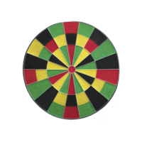 Colorful dartboard with vibrant pattern of red, green, yellow, and black sections creates striking visual effect. circular design is perfect for recreational games png