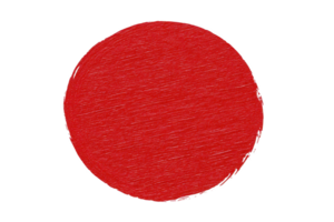 Textured red circle with rough, sketch like appearance is centered on transparency background, creating bold and striking visual contrast png