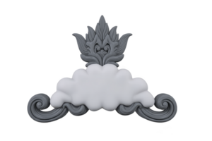 Ornate decorative element featuring intricate floral and cloud motifs in symmetrical design, combining classic and elegant styles png