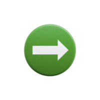 Green circular button with white right pointing arrow symbol, indicating direction or navigation. simple design is clear and easily recognizable, often used in interfaces or signage png