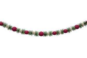 Decorative garland featuring alternating red and white flowers, creating festive and elegant appearance. garland is suitable for celebrations and adds touch of color and charm png