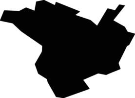 Kovacica Municipality Serbia silhouette map vector