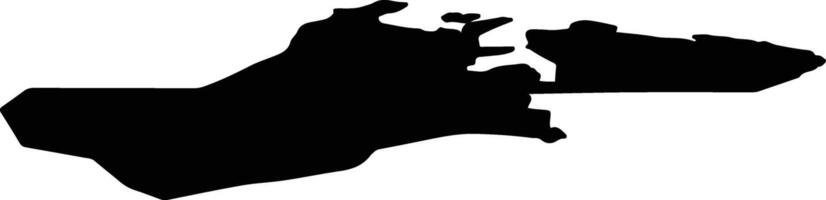 Kuola District Russia silhouette map vector