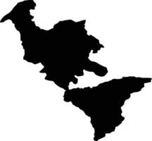 Lehlakaneng Lesotho silhouette map vector