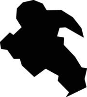 Litangxian China silhouette map vector