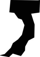 Manashixian China silhouette map vector