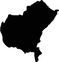 Mandera North Kenya silhouette map vector